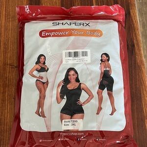 ShaperX Black Women's Shapewear Bodysuit - 3XL